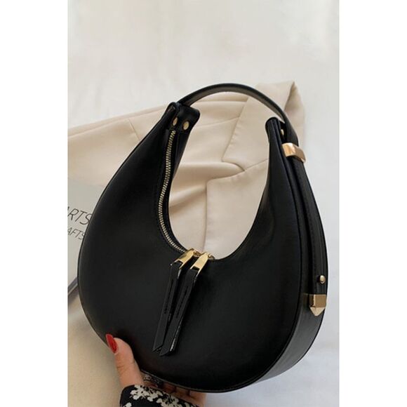 Azura Exchange Adjustable Strap Zipped Faux Leather Shoulder Bag - Picture 6 of 10